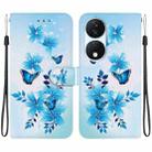 For Honor X7b / Play 50 Plus Crystal Texture Colored Drawing Leather Phone Case(Blue Butterflies) - 1