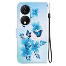 For Honor X7b / Play 50 Plus Crystal Texture Colored Drawing Leather Phone Case(Blue Butterflies) - 3