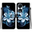 For Honor X7b / Play 50 Plus Crystal Texture Colored Drawing Leather Phone Case(Black Orchid) - 1