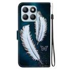 For Honor X8b Crystal Texture Colored Drawing Leather Phone Case(White Butterfly Feathers) - 3