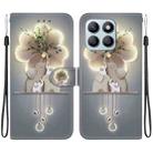 For Honor X8b Crystal Texture Colored Drawing Leather Phone Case(Elephants) - 1