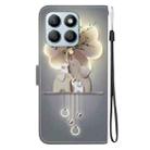 For Honor X8b Crystal Texture Colored Drawing Leather Phone Case(Elephants) - 3