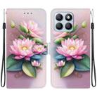 For Honor X8b Crystal Texture Colored Drawing Leather Phone Case(Lotus) - 1