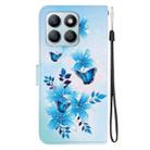 For Honor X8b Crystal Texture Colored Drawing Leather Phone Case(Blue Butterflies) - 3