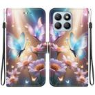 For Honor X8b Crystal Texture Colored Drawing Leather Phone Case(Butterfly Love Flower) - 1