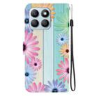 For Honor X8b Crystal Texture Colored Drawing Leather Phone Case(Sunflowers) - 3