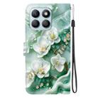 For Honor X8b Crystal Texture Colored Drawing Leather Phone Case(Jade Flowers) - 3