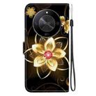 For Honor X9b / Magic6 Lite Crystal Texture Colored Drawing Leather Phone Case(Gold Flower) - 3