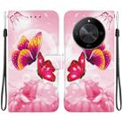 For Honor X9b / Magic6 Lite Crystal Texture Colored Drawing Leather Phone Case(Pink Butterflies) - 1