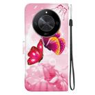 For Honor X9b / Magic6 Lite Crystal Texture Colored Drawing Leather Phone Case(Pink Butterflies) - 3