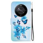 For Honor X9b / Magic6 Lite Crystal Texture Colored Drawing Leather Phone Case(Blue Butterflies) - 3