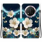 For Honor X9c Crystal Texture Colored Drawing Leather Phone Case(Magnolia) - 1