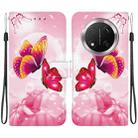 For Honor X9c Crystal Texture Colored Drawing Leather Phone Case(Pink Butterflies) - 1