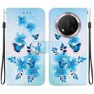 For Honor X9c Crystal Texture Colored Drawing Leather Phone Case(Blue Butterflies) - 1