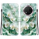 For Honor X9c Crystal Texture Colored Drawing Leather Phone Case(Jade Flowers) - 1