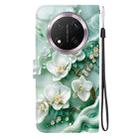 For Honor X9c Crystal Texture Colored Drawing Leather Phone Case(Jade Flowers) - 3