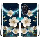 For Honor 200 5G Crystal Texture Colored Drawing Leather Phone Case(Magnolia) - 1