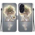 For Honor 200 5G Crystal Texture Colored Drawing Leather Phone Case(Elephants) - 1