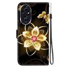 For Honor 200 5G Crystal Texture Colored Drawing Leather Phone Case(Gold Flower) - 3