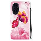 For Honor 200 5G Crystal Texture Colored Drawing Leather Phone Case(Pink Butterflies) - 3