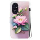 For Honor 200 5G Crystal Texture Colored Drawing Leather Phone Case(Lotus) - 3