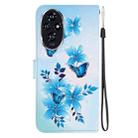 For Honor 200 5G Crystal Texture Colored Drawing Leather Phone Case(Blue Butterflies) - 3