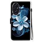 For Honor 200 5G Crystal Texture Colored Drawing Leather Phone Case(Black Orchid) - 3