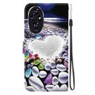 For Honor 200 5G Crystal Texture Colored Drawing Leather Phone Case(Heart Shaped) - 3