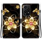 For Honor 200 Lite Global Crystal Texture Colored Drawing Leather Phone Case(Gold Flower) - 1