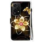 For Honor 200 Lite Global Crystal Texture Colored Drawing Leather Phone Case(Gold Flower) - 3