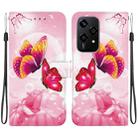 For Honor 200 Lite Global Crystal Texture Colored Drawing Leather Phone Case(Pink Butterflies) - 1