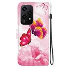 For Honor 200 Lite Global Crystal Texture Colored Drawing Leather Phone Case(Pink Butterflies) - 3