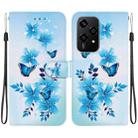 For Honor 200 Lite Global Crystal Texture Colored Drawing Leather Phone Case(Blue Butterflies) - 1