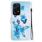 For Honor 200 Lite Global Crystal Texture Colored Drawing Leather Phone Case(Blue Butterflies) - 3