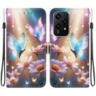 For Honor 200 Lite Global Crystal Texture Colored Drawing Leather Phone Case(Butterfly Love Flower) - 1