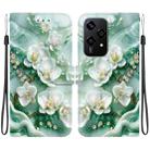 For Honor 200 Lite Global Crystal Texture Colored Drawing Leather Phone Case(Jade Flowers) - 1