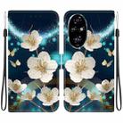 For Honor 200 Pro 5G Crystal Texture Colored Drawing Leather Phone Case(Magnolia) - 1