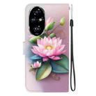 For Honor 200 Pro 5G Crystal Texture Colored Drawing Leather Phone Case(Lotus) - 3