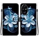 For Honor 200 Pro 5G Crystal Texture Colored Drawing Leather Phone Case(Black Orchid) - 1