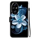 For Honor 200 Pro 5G Crystal Texture Colored Drawing Leather Phone Case(Black Orchid) - 3