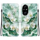 For Honor 200 Pro 5G Crystal Texture Colored Drawing Leather Phone Case(Jade Flowers) - 1