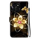 For Honor X6a Crystal Texture Colored Drawing Leather Phone Case(Gold Flower) - 3