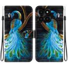 For Honor X6a Crystal Texture Colored Drawing Leather Phone Case(Peacock) - 1