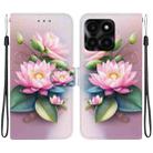 For Honor X6a Crystal Texture Colored Drawing Leather Phone Case(Lotus) - 1