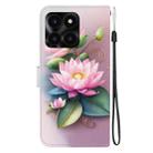 For Honor X6a Crystal Texture Colored Drawing Leather Phone Case(Lotus) - 3