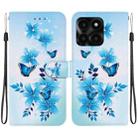 For Honor X6a Crystal Texture Colored Drawing Leather Phone Case(Blue Butterflies) - 1