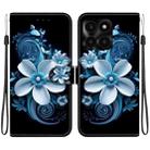 For Honor X6a Crystal Texture Colored Drawing Leather Phone Case(Black Orchid) - 1