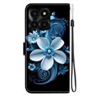 For Honor X6a Crystal Texture Colored Drawing Leather Phone Case(Black Orchid) - 3