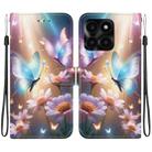 For Honor X6a Crystal Texture Colored Drawing Leather Phone Case(Butterfly Love Flower) - 1