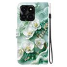 For Honor X6a Crystal Texture Colored Drawing Leather Phone Case(Jade Flowers) - 3